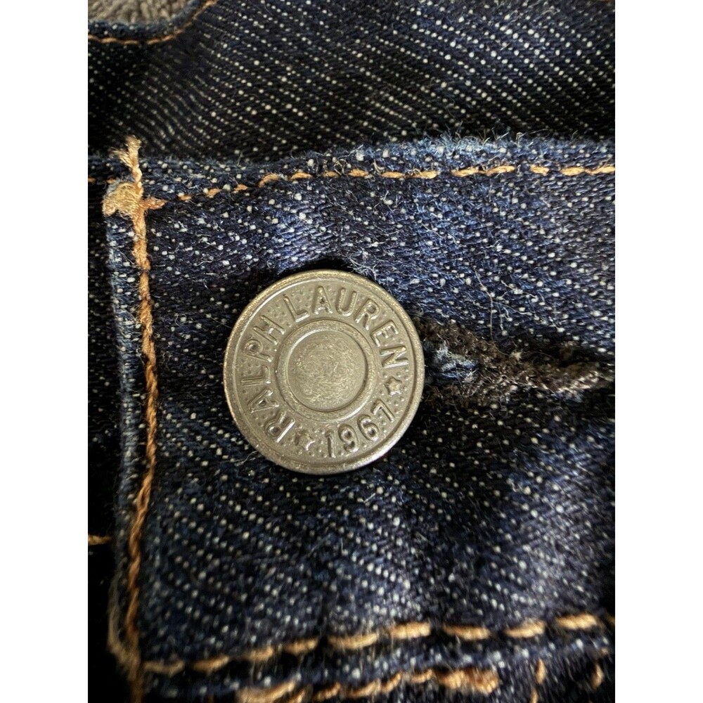 Polo Ralph Lauren R154SD Slim Straight Jeans 36x30 Dark Denim RL Leather Patch - Picture 6 of 14